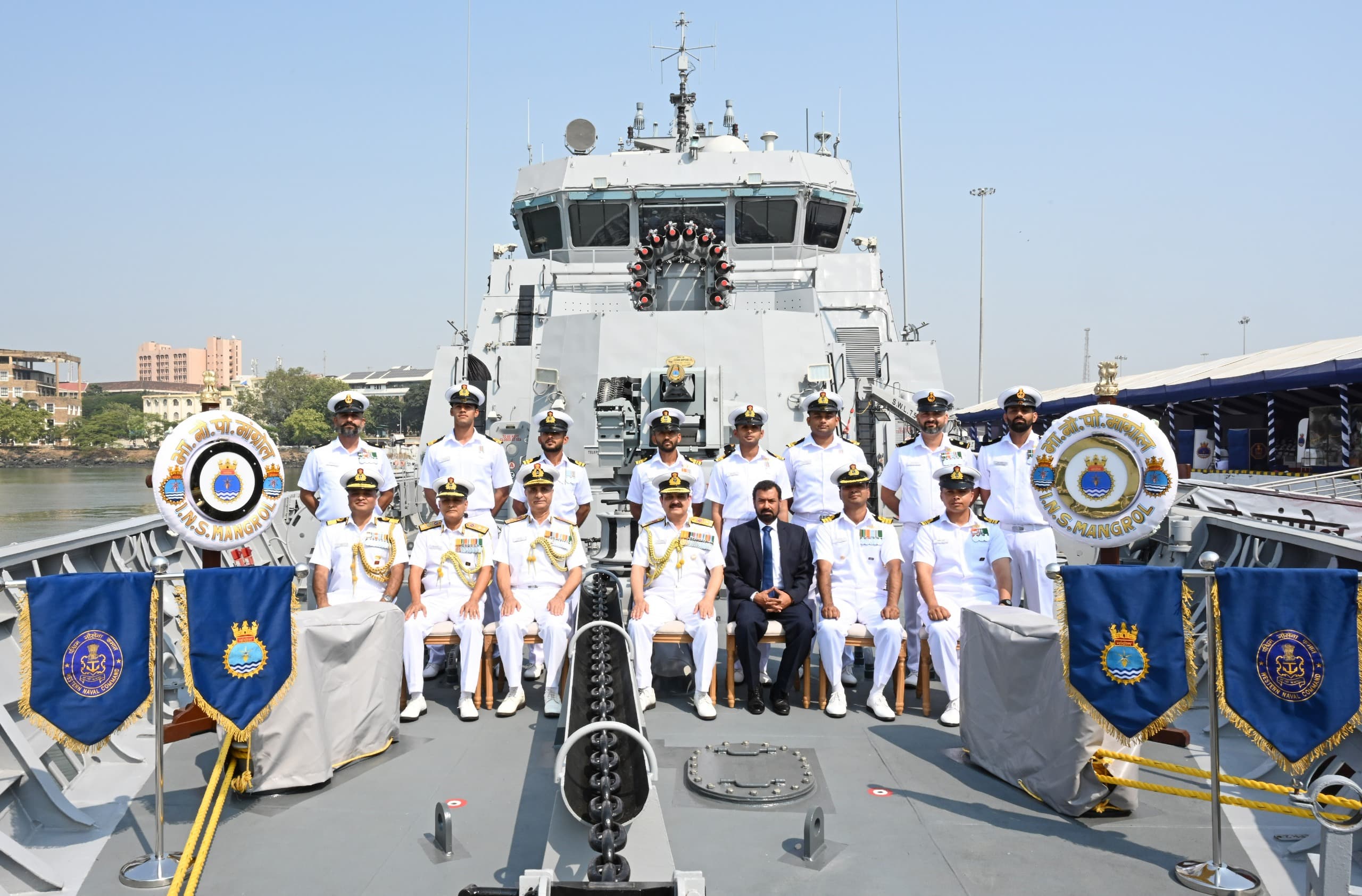 Indian Navy Commissions Indigenous Warship INS Mangrol in Mumbai